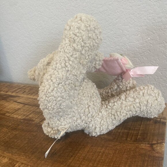 Floral Services Brown Soft Plush Teddy Bear with Pink Hearts Flowers 12” Sitting - Picture 7 of 8